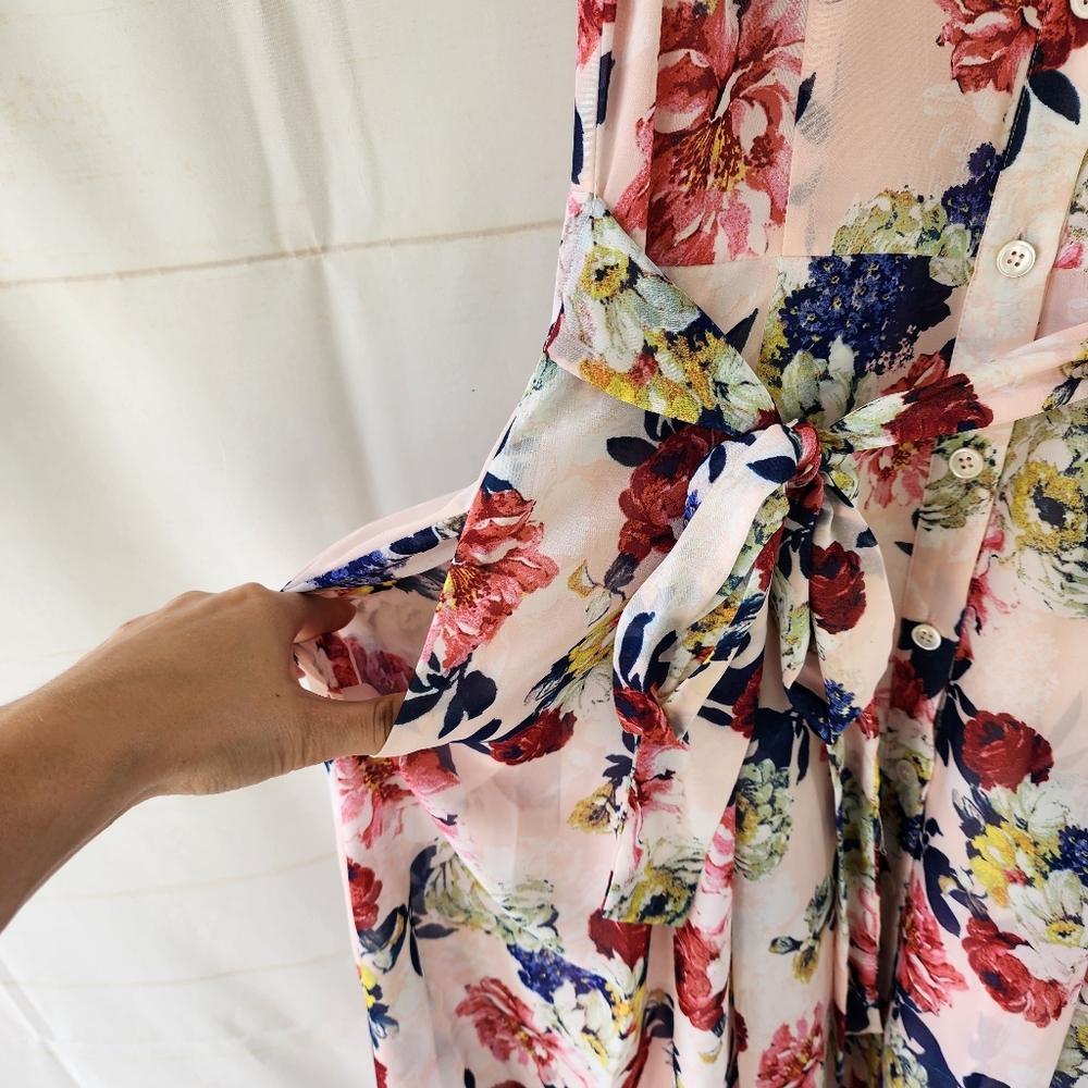 Tahari Floral Midi Dress Size 2 - Picture 4 of 12
